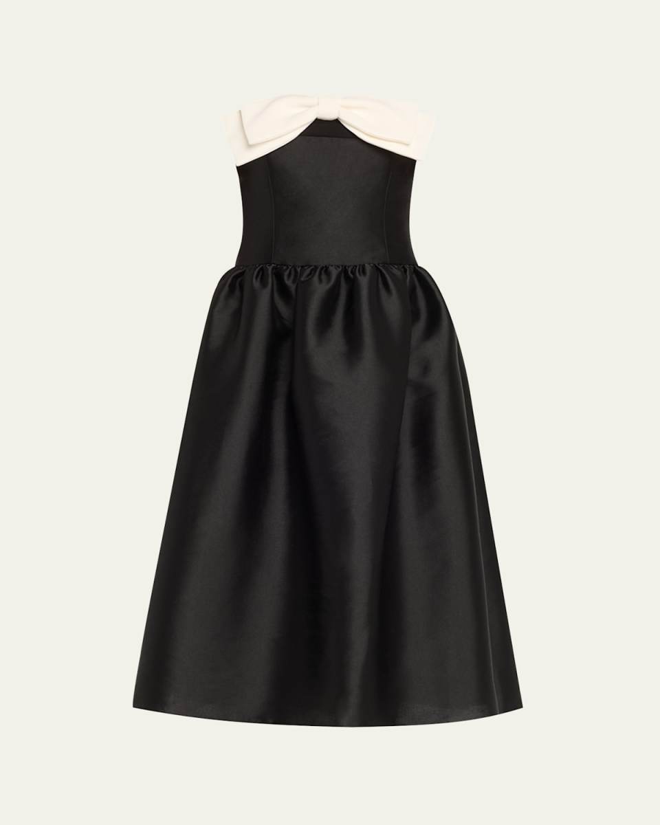 Taffeta Bow Midi Dress